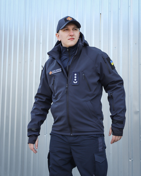 Куртка тактическая FCTdesign на сетке Софтшел 56-58 синяя