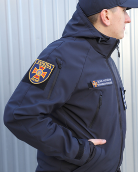 Куртка тактична FCTdesign на сітці Софтшелл 56-58 синя