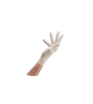 Перчатки латексные Sibel Clear All WHITE LATEX Glove size М для защиты рук при окрашивании,белые, 100 шт