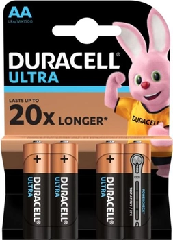 Щелочные батарейки Duracell Ultra Power AA 1.5В LR6 4 шт (5000394062573)