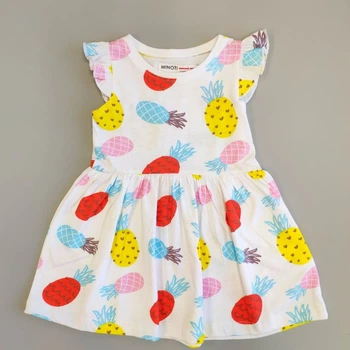 Летнее платье Minoti Ананасы 2TDRESS03 80см Белый