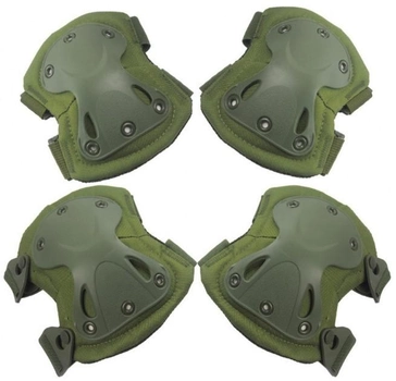 Набор PRO средств индивидуальной защиты UKC два наколенника и два налокотника штурмовые тактические AV+ мешочек для переноски