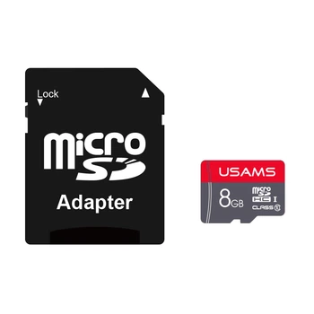 Карта памяти Micro SDHC Card с адаптером Usams US-ZB116 High Speed TF Card 8Gb