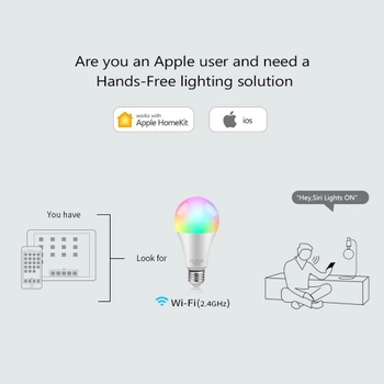 Wi-Fi смарт лампа Dohome RGB / Apple Homekit