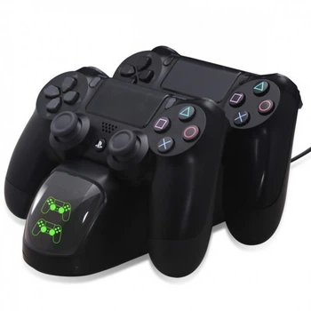 Двойная зарядная станция DOBE для геймпадов PlayStation (PS4 / PS4 Slim / PS4 Pro) Dualshock 4 с LED индикатором Черная