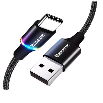 USB Type-C кабель Beseus с led подсветкой 2 м Чёрный