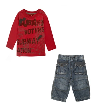 Костюм : Джемпер, джинсы Losan MC BABY BOYS BABY (027-8035AC/283) Темно-красный M9-74 см