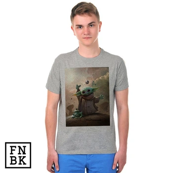 Футболка Fanbolka Мандалорец Малыш Йода XS Светло-серая меланжевая (063MASXS)