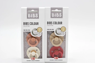 Пустушка BIBS Peach Ivory Beige Strawberry 0-6 міс натуральний каучук 4 шт