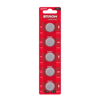 Батарейка ETRON Lithium Power CR2016 3V Blister 5 pcs 5/60