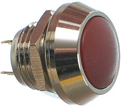 Кнопка антивандальная VJ Parts d18mm резьба 12mm h17mm 2 контакта, арт.кн507