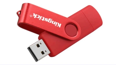 USB Флешка 2в1 64ГБ TYPE-C/USB 2.0 для телефона, компьютера OTG Kingstick 64GB Красный