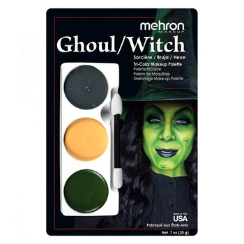 MEHRON Набор кремового грима для образа "Ведьма/Готика" Tri-Color Makeup Palette (Ghoul/Witch), 7oz., 20 г