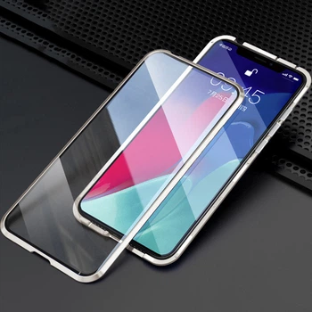 Двухсторонний магнитный чехол для Samsung A10s Серебристый
