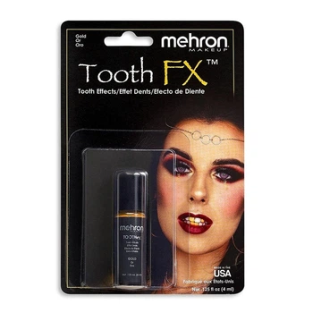 MEHRON Краска для зубов Tooth FX with Brush for Special Effects - Gold (Золотая), 4 мл