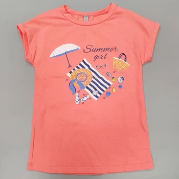 Футболка/туника для девочки с коротким рукавом Smil 110573 Summer Girl 110р. Коралловый