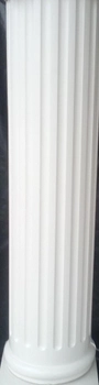 Колона круглая античная с канелюрами средняя секция глянцевая 25х100 см белая