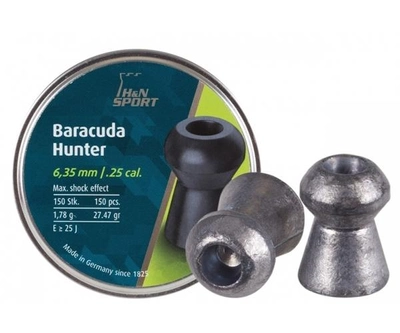 Кулі пневматичні (для повітря) 6,35мм 1,78г (150шт) H&N Baracuda Hunter. 14530299