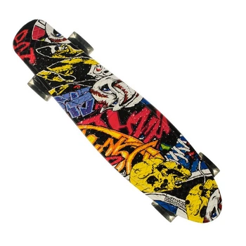 Пенни борд (Penny Board) 24, Колёса PU светящиеся, граффити