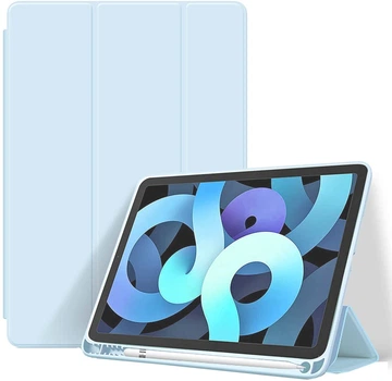 Силиконовый чехол обложка + Pencil Holder BBM1 для iPad Air 4 2020/Air 5 2022 10,9"/Air 11" 2024(M2)/2025(M3)/2026(M4) Голубой
