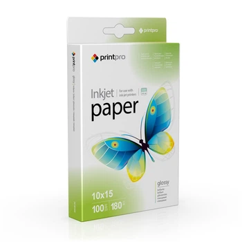 Фотобумага PrintPro глянцевая 180г/м2 10x15 см 100л (PGE1801004R)