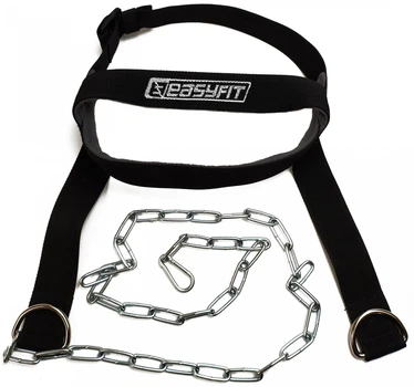 Упряжь для тренировки шеи EasyFit черная до 75 кг EF-HDSTR-01