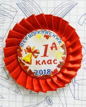 Значок Треос "Першокласник" на красной розетке