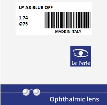 Линза для очков асферическая Le Perle 1.74 AS BLUE OFF Ø75 S-3.50 C-0.00 для компьютера полимерная