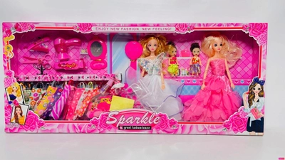 Большой набор кукол Sparkle Барби невеста + сестра и детки (49467)