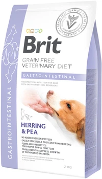 Сухой беззерновой корм Brit Veterinary Diet Gastrointestinal для собак при заболеваниях желудочно-кишечного тракта, сельдь и горох 2 кг (8595602528134)