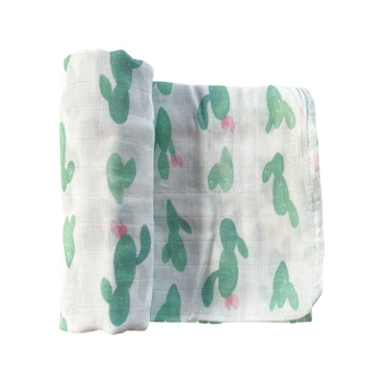 Пелюшка муслінова Kiddie Widdie 120x120 cм Кактус з квіточкою