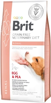 Сухий корм для дорослих Brit VetDiets у разі ниркової недостатності з яйцем, горохом і гречкою