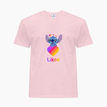 Детская футболка Лайк Стич (Likee Stitch) (25186-1596) 146-152 см Хлопок Розовый