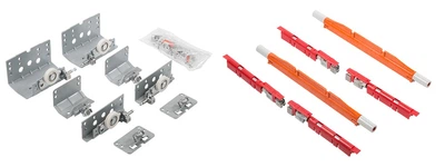 Комплект кронштейнов на 2 двери с доводчиком SALICE Glow+ 45кг h3300 18-23мм (VE41KSKACMA2510)
