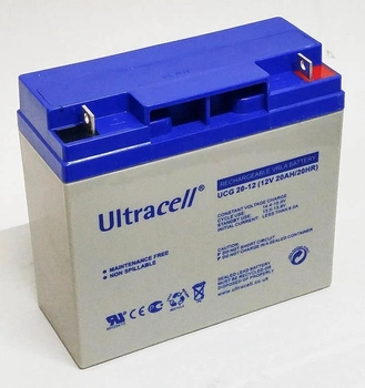 Батарея аккумуляторная Ultracell UCG20-12 (181,5x77x168), 12 Вольт, 20Ач GEL, гелевая
