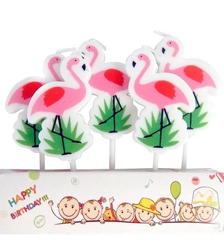 Свечи в торт "Фламинго", набор 5 шт.