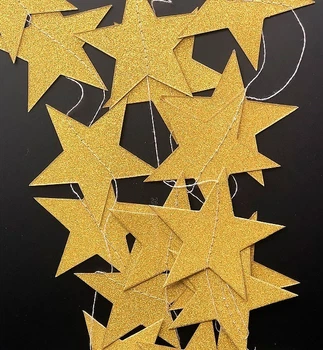 Паперова гірлянда "gold Star", довжина - 3 м, (24 шт)