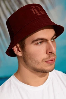 Панама лето мужская стильный логотип Braxton 1341 бордо