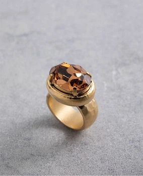 Кільце овал з коньячним кристалом Swarovski DANON R995GF7 medium