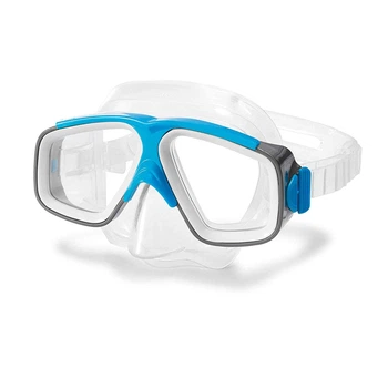 Маска для плавания Intex 55975, размер M, (8+), обхват головы ≈ 50-56 см, голубая