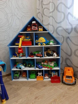 Полочка в детскую для машинок KiddyRoom Голубой