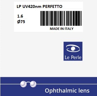 Линза для очков Le Perle 1.6 UV420nm PERFETTO Ø75 S-2.25 C-0.00 для компьютера полимерная