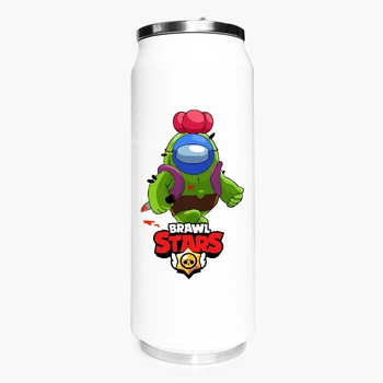 Термобанка Бравл Старс Спайк Амонг Ас (Brawl Stars Spike with Pin Among Us) 500 мл (31091-2599) термокружка термос из нержавеющей стали с трубочкой
