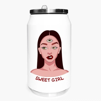 Термобанка Милая девушка (Sweet girl) 350 мл (31091-1634) термокружка термос из нержавеющей стали с трубочкой