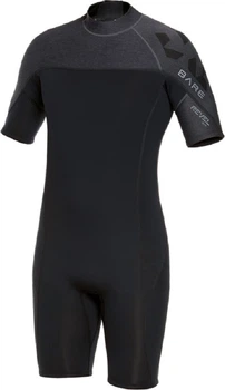 Мокрый мужской гидрокостюм Bare Revel Shorty 2 mm Черно-серый XXXL