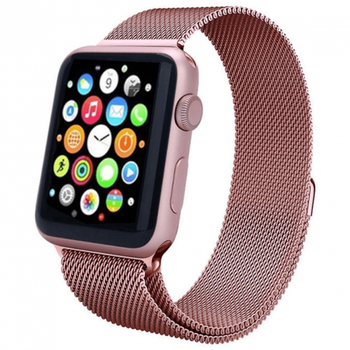 Ремінець Міланська петля (Milanese Loop) для Apple Watch 42mm/44mm/45mm (04) Rose Gold рожеве золото