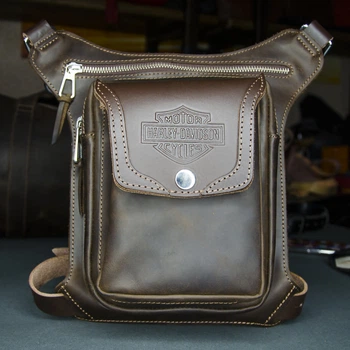 Сумка на стегно з натуральної шкіри Ridl Harley Davidson коричнева