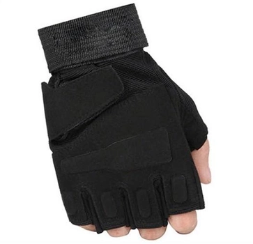 Перчатки тактические, черные, с открытыми пальцами, розмер XL