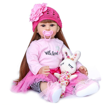 Силіконова Колекційна Кукла Реборн Reborn Дівчинка ( Вінілова Кукла Doll6) NPK Высота 60 см