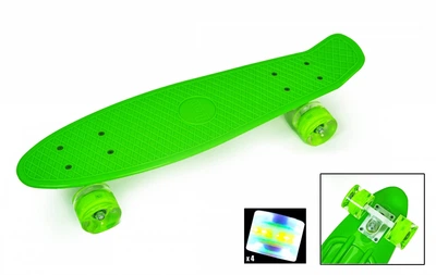 Скейтборд Пенни борд Penny Board 22" GREEN Зеленый Светящиеся колеса